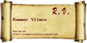 Rammer Vilmos névjegykártya
